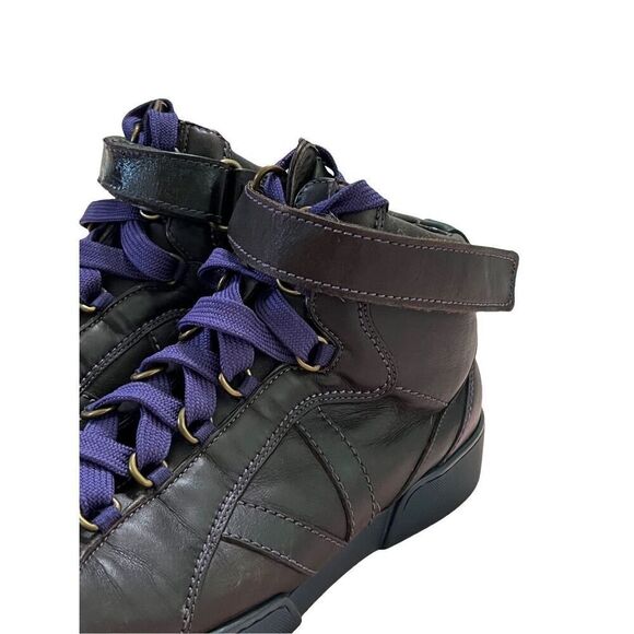 Louis Vuitton Sneakers Men’s 8 High Top Leather Brown Purple Authentic BA0097 8 - Picture 14 of 16